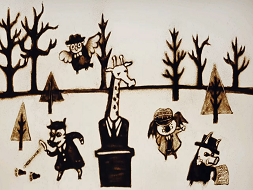 示意圖:小動物大偵探(沙畫)