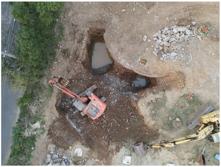 土壤開挖施作鳥瞰圖