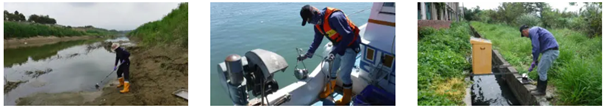 On-site sediment sampling operations for rivers, reservoirs, and irrigation canals.